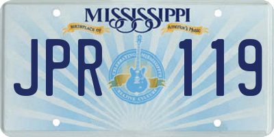 MS license plate JPR119