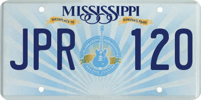 MS license plate JPR120