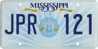 MS license plate JPR121