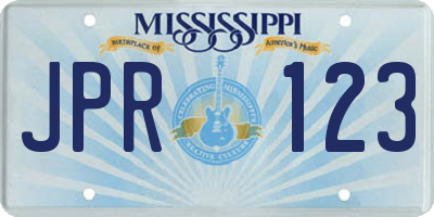 MS license plate JPR123