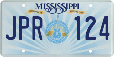 MS license plate JPR124