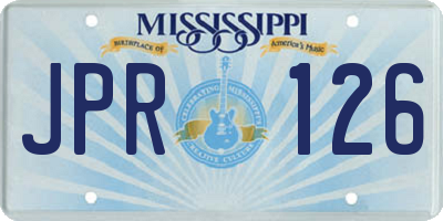 MS license plate JPR126