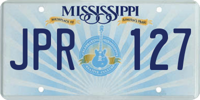 MS license plate JPR127