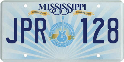 MS license plate JPR128