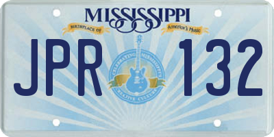 MS license plate JPR132
