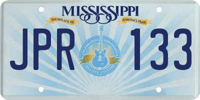 MS license plate JPR133