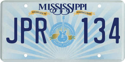 MS license plate JPR134