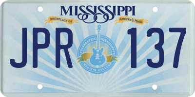 MS license plate JPR137