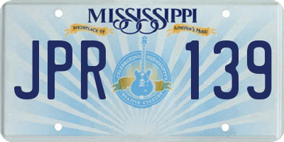 MS license plate JPR139