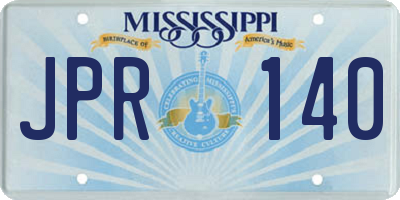 MS license plate JPR140
