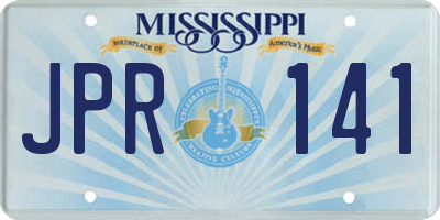 MS license plate JPR141