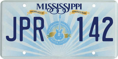MS license plate JPR142