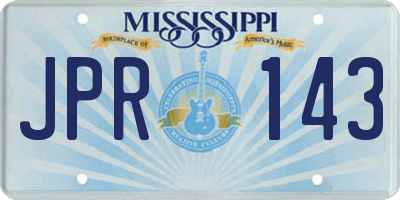 MS license plate JPR143