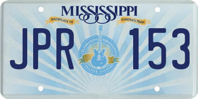 MS license plate JPR153