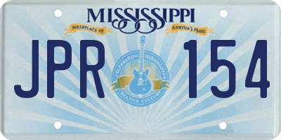 MS license plate JPR154