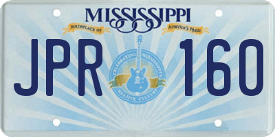 MS license plate JPR160