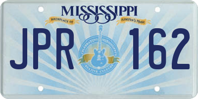 MS license plate JPR162