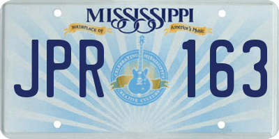 MS license plate JPR163