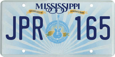 MS license plate JPR165