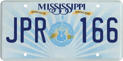 MS license plate JPR166