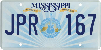 MS license plate JPR167