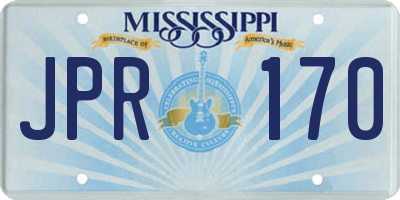 MS license plate JPR170