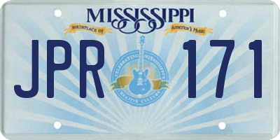 MS license plate JPR171