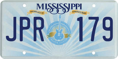 MS license plate JPR179