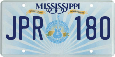MS license plate JPR180