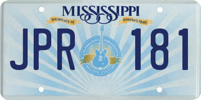MS license plate JPR181