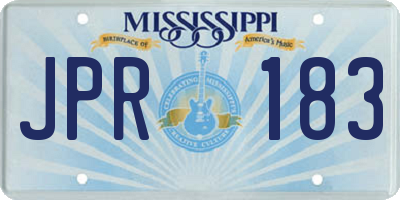 MS license plate JPR183