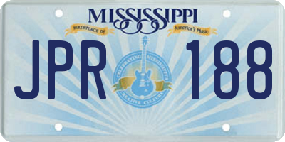 MS license plate JPR188