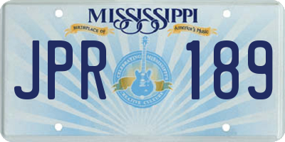 MS license plate JPR189