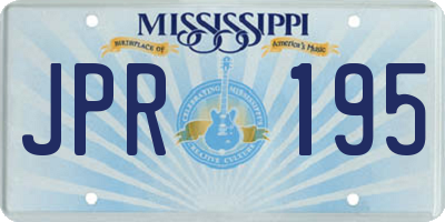 MS license plate JPR195