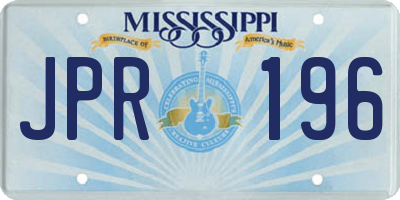 MS license plate JPR196