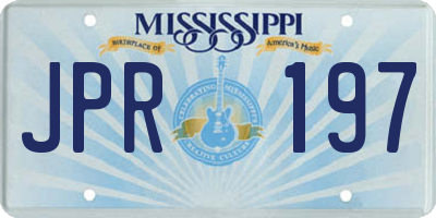 MS license plate JPR197