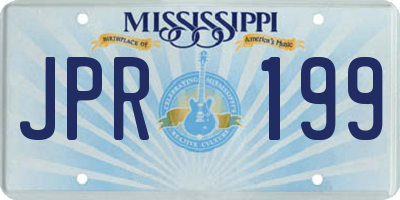 MS license plate JPR199
