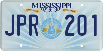 MS license plate JPR201