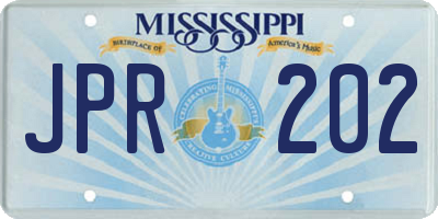 MS license plate JPR202