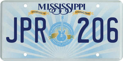 MS license plate JPR206