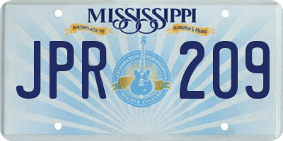 MS license plate JPR209