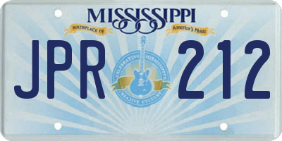 MS license plate JPR212
