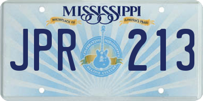 MS license plate JPR213
