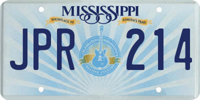 MS license plate JPR214