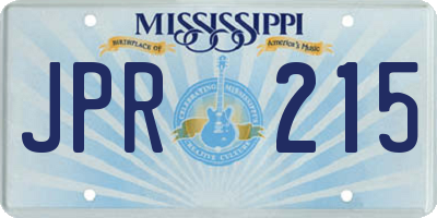 MS license plate JPR215