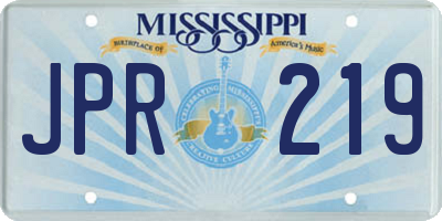 MS license plate JPR219