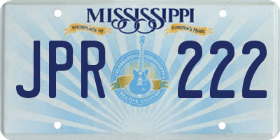MS license plate JPR222