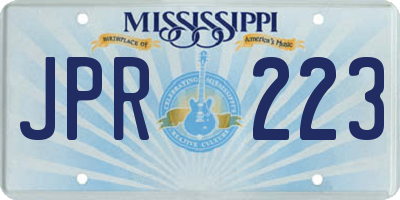 MS license plate JPR223