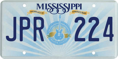 MS license plate JPR224