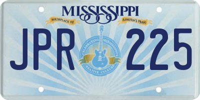 MS license plate JPR225